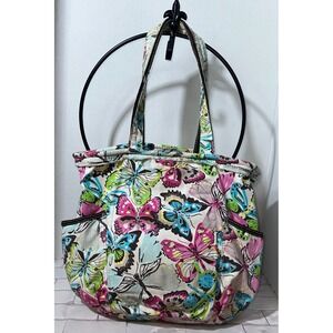 Thirty One Butterfly Print Canvas Retro Metro‎ Tote Bag